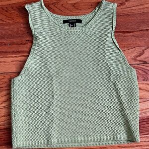 Forever21 Breatheable Knitted Green Sleveless Tank Top